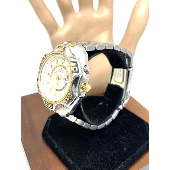 Seiko Men's Watch 5M43-0A39 Sports 100 Kinetic Day Date Two Tone Steel 40mm - Picture 2 of 15